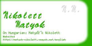 nikolett matyok business card